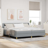 Letto a molle con materasso Grigio chiaro 200 x 200 cm Tessuto