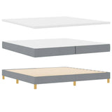 Letto a molle con materasso Grigio chiaro 200 x 200 cm Tessuto