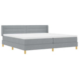 Letto a molle con materasso Grigio chiaro 200 x 200 cm Tessuto