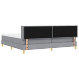 Letto a molle con materasso Grigio chiaro 200 x 200 cm Tessuto