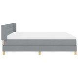 Letto a molle con materasso Grigio chiaro 200 x 200 cm Tessuto