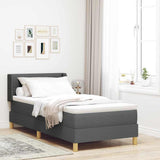 Letto a molle con testiera Grigio scuro 200 x 80 cm Tessuto