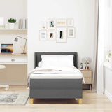 Letto a molle con testiera Grigio scuro 200 x 80 cm Tessuto