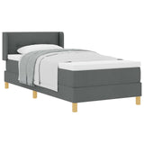 Letto a molle con testiera Grigio scuro 200 x 80 cm Tessuto