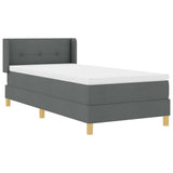 Letto a molle con testiera Grigio scuro 200 x 80 cm Tessuto