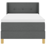 Letto a molle con testiera Grigio scuro 200 x 80 cm Tessuto