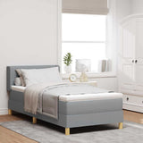 Letto a molle con testiera Grigio chiaro 190 x 90 cm Tessuto