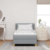 Letto a molle con testiera Grigio chiaro 190 x 90 cm Tessuto