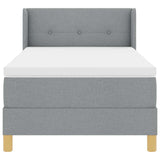 Letto a molle con testiera Grigio chiaro 190 x 90 cm Tessuto