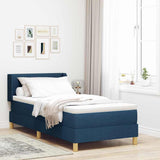 Letto a molle con testiera Blu 190 x 90 cm Tessuto
