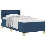 Letto a molle con testiera Blu 190 x 90 cm Tessuto