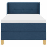 Letto a molle con testiera Blu 190 x 90 cm Tessuto