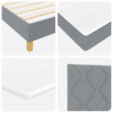 Letto a molle con testiera Grigio chiaro 200 x 100 cm Tessuto