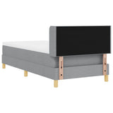 Letto a molle con materasso Grigio chiaro 200 x 100 cm Tessuto