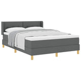 Letto a molle con testiera Grigio scuro 190 x 140 cm Poliestere