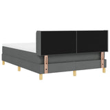 Letto a molle con testiera Grigio scuro 190 x 140 cm Poliestere