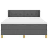 Letto a molle con testiera Grigio scuro 190 x 140 cm Poliestere