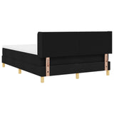 Letto a molle con testiera Nero 190 x 140 cm Tessuto