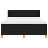 Letto a molle con testiera Nero 190 x 140 cm Tessuto