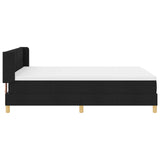 Letto a molle con testiera Nero 190 x 140 cm Tessuto