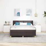 Letto a molle Marrone Scuro 190 x 140 cm Poliestere