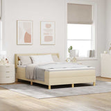Letto a molle con materasso Crema 190 x 140 cm Poliestere