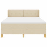 Letto a molle con materasso Crema 190 x 140 cm Poliestere