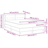Letto a molle con testiera Nero 200 x 140 cm Tessuto