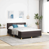 Letto a molle Marrone Scuro 200 x 140 cm Poliestere