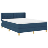 Letto a molle con testiera Blu 200 x 140 cm Tessuto