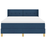 Letto a molle con testiera Blu 200 x 140 cm Tessuto