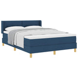 Letto a molle con testiera Blu 200 x 160 cm Tessuto