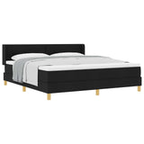 Letto a molle con testiera Nero 200 x 180 cm Tessuto