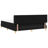Letto a molle con testiera Nero 200 x 180 cm Tessuto