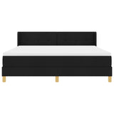 Letto a molle con testiera Nero 200 x 180 cm Tessuto