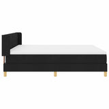 Letto a molle con testiera Nero 200 x 180 cm Tessuto