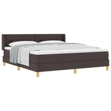 Letto a molle con testiera Marrone Scuro 200 x 180 cm Tessuto