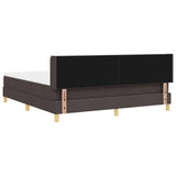 Letto a molle con testiera Marrone Scuro 200 x 180 cm Tessuto