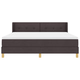 Letto a molle con testiera Marrone Scuro 200 x 180 cm Tessuto