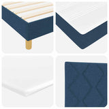 Letto a molle con testiera Blu 200 x 200 cm Tessuto