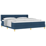 Letto a molle con testiera Blu 200 x 200 cm Tessuto