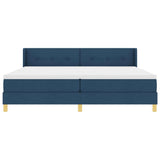 Letto a molle con testiera Blu 200 x 200 cm Tessuto