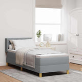 Letto a molle con testiera Grigio chiaro 200 x 80 cm Tessuto