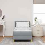 Letto a molle con testiera Grigio chiaro 200 x 80 cm Tessuto