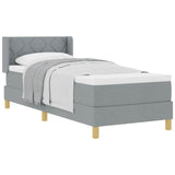 Letto a molle con testiera Grigio chiaro 200 x 80 cm Tessuto