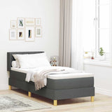 Letto a molle con cuscino Grigio scuro 200 x 80 cm Tessuto