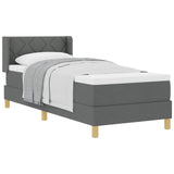 Letto a molle con cuscino Grigio scuro 200 x 80 cm Tessuto