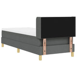 Letto a molle con cuscino Grigio scuro 200 x 80 cm Tessuto