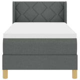 Letto a molle con cuscino Grigio scuro 200 x 80 cm Tessuto