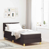Letto a molle con testiera Marrone Scuro 200 x 80 cm Poliestere